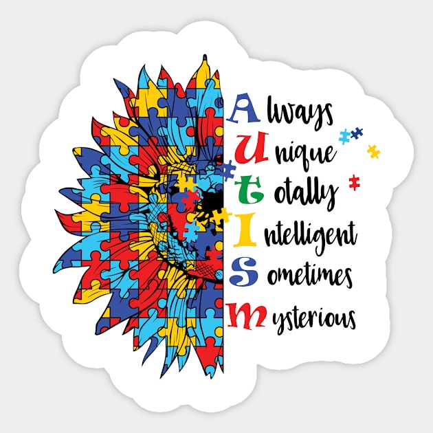 Autism Awareness Sublimation Sunflower Sticker by Handsley Nguyen